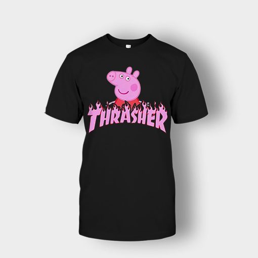 Peppa-Pig-thrasher-Unisex-T-Shirt-Black
