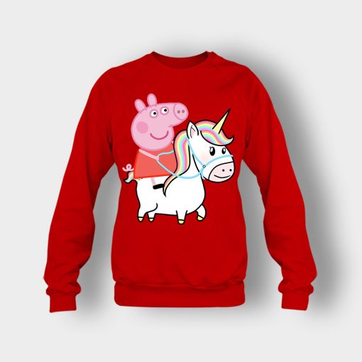 Peppa-pig-Unicorn-Crewneck-Sweatshirt-Red