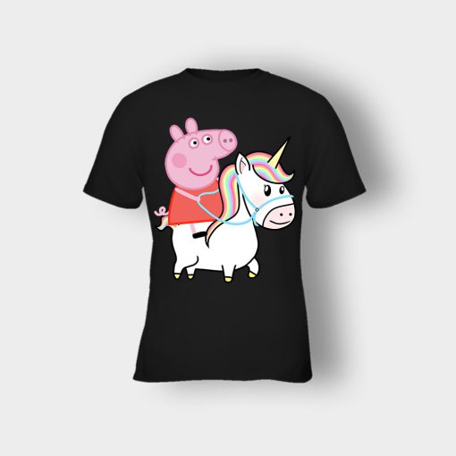 Peppa-pig-Unicorn-Kids-T-Shirt-Black