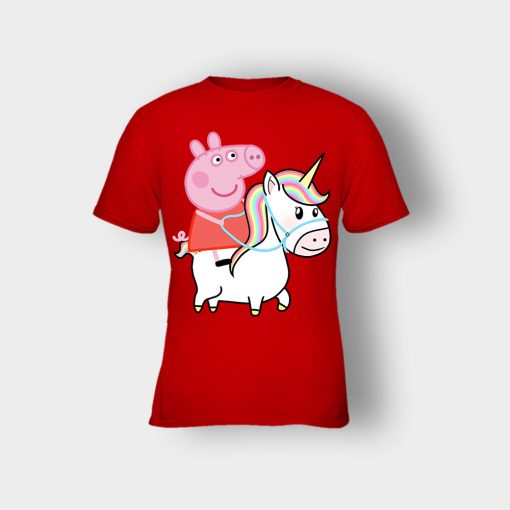 Peppa-pig-Unicorn-Kids-T-Shirt-Red