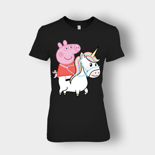 Peppa-pig-Unicorn-Ladies-T-Shirt-Black