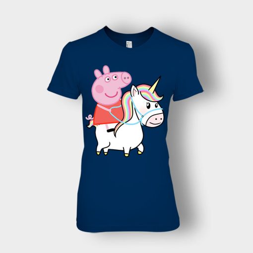 Peppa-pig-Unicorn-Ladies-T-Shirt-Navy
