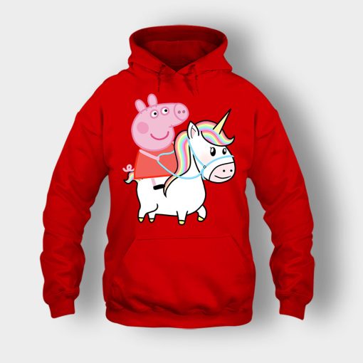 Peppa-pig-Unicorn-Unisex-Hoodie-Red