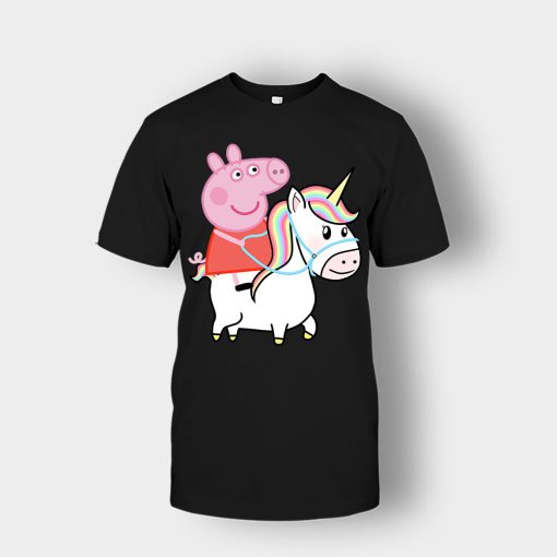 Peppa-pig-Unicorn-Unisex-T-Shirt-Black