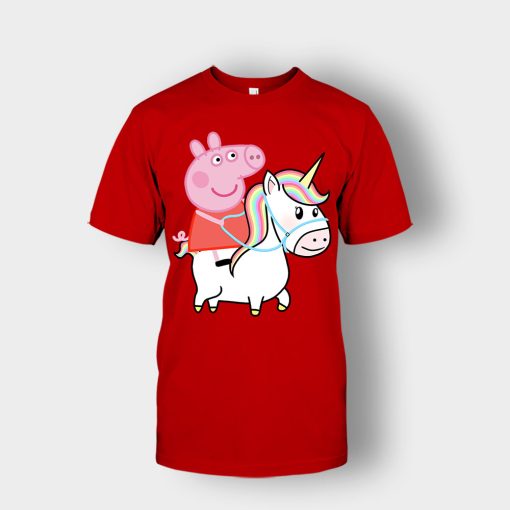 Peppa-pig-Unicorn-Unisex-T-Shirt-Red