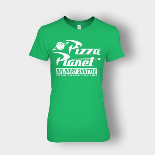 Pizza-Planet-Delivery-Shuttle-Disney-Toy-Story-Ladies-T-Shirt-Irish-Green