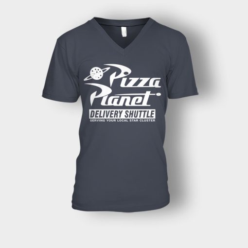 Pizza-Planet-Delivery-Shuttle-Disney-Toy-Story-Unisex-V-Neck-T-Shirt-Dark-Heather