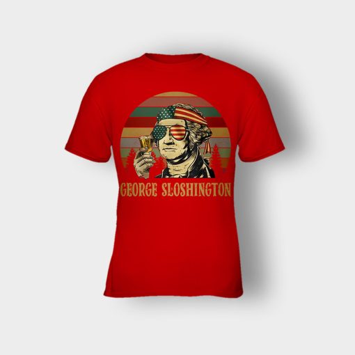 Retro-Vintage-George-Sloshington-4th-Of-July-Independence-Day-Patriot-Kids-T-Shirt-Red