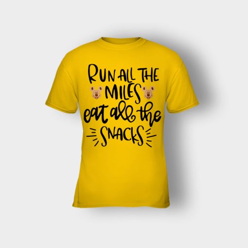 Run-All-The-Miles-Eat-All-The-Snacks-Mickey-Kids-T-Shirt-Gold