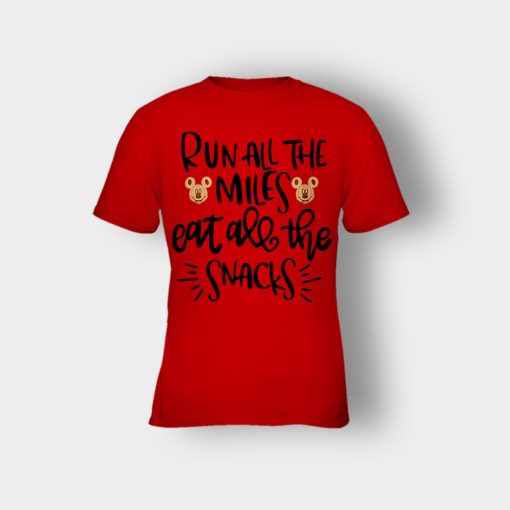 Run-All-The-Miles-Eat-All-The-Snacks-Mickey-Kids-T-Shirt-Red