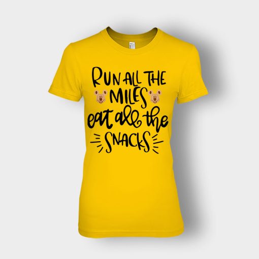 Run-All-The-Miles-Eat-All-The-Snacks-Mickey-Ladies-T-Shirt-Gold