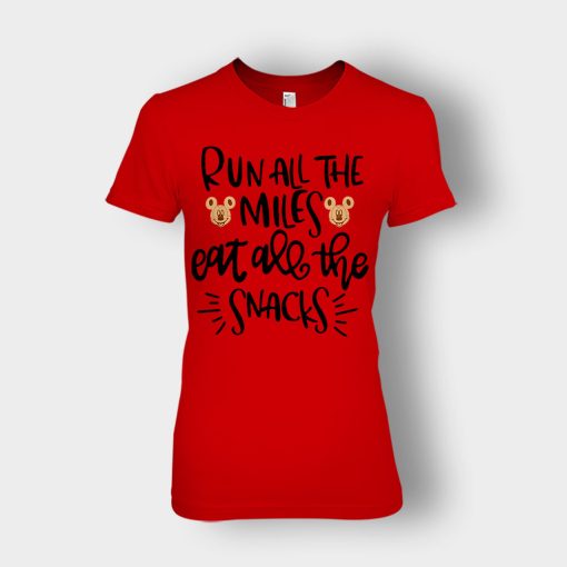 Run-All-The-Miles-Eat-All-The-Snacks-Mickey-Ladies-T-Shirt-Red