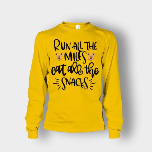 Run-All-The-Miles-Eat-All-The-Snacks-Mickey-Unisex-Long-Sleeve-Gold