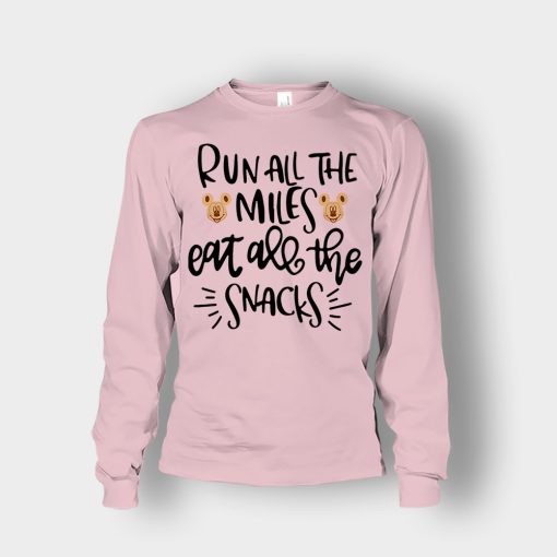 Run-All-The-Miles-Eat-All-The-Snacks-Mickey-Unisex-Long-Sleeve-Light-Pink