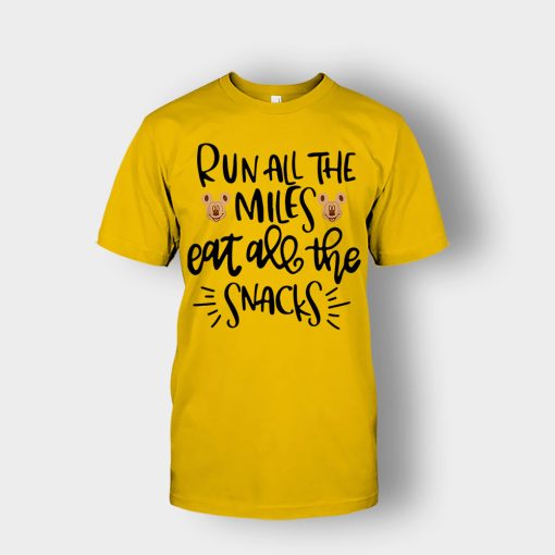 Run-All-The-Miles-Eat-All-The-Snacks-Mickey-Unisex-T-Shirt-Gold