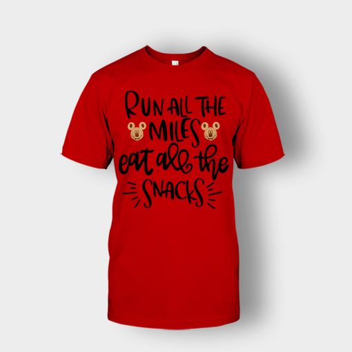 Run-All-The-Miles-Eat-All-The-Snacks-Mickey-Unisex-T-Shirt-Red