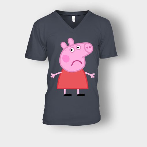 Sad-Peppa-Pig-Unisex-V-Neck-T-Shirt-Dark-Heather