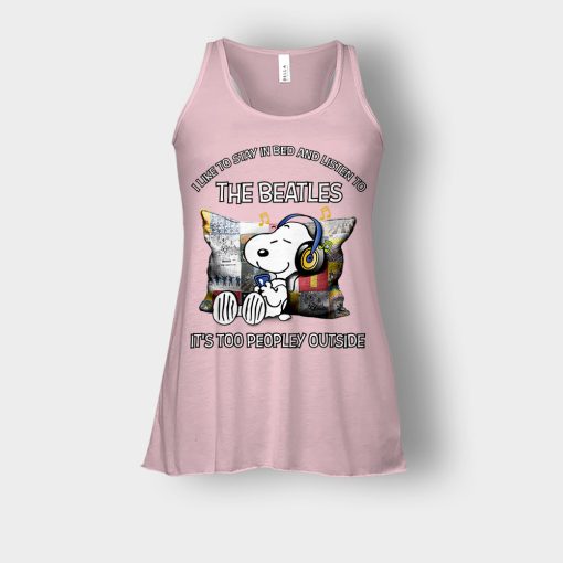 Snoopy-I-like-to-stay-in-bed-and-listen-to-The-Beatles-its-too-peopley-outside-Bella-Womens-Flowy-Tank-Light-Pink