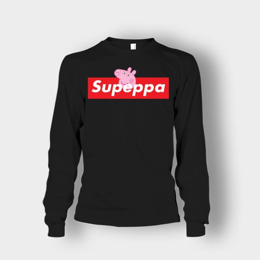 Supreme-Peppa-Pig-Supeppa-Unisex-Long-Sleeve-Black
