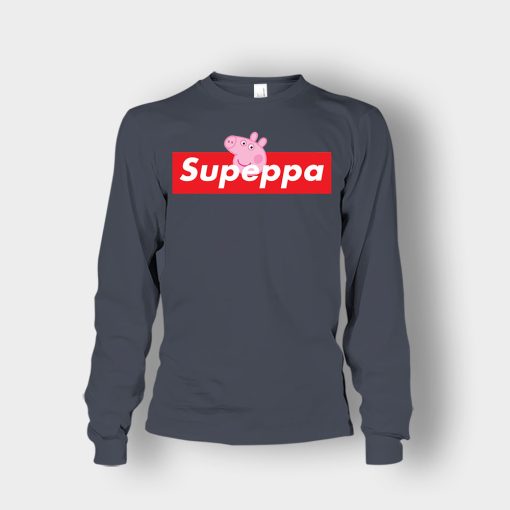 Supreme-Peppa-Pig-Supeppa-Unisex-Long-Sleeve-Dark-Heather