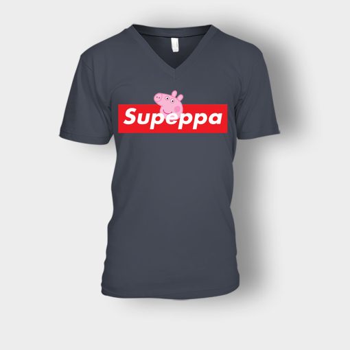 Supreme-Peppa-Pig-Supeppa-Unisex-V-Neck-T-Shirt-Dark-Heather