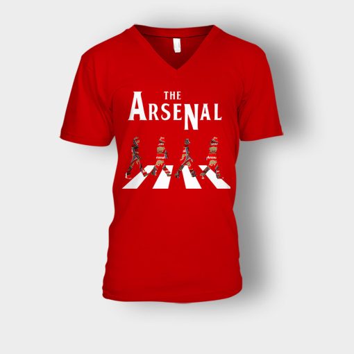 The-Arsenal-The-Beatles-Abbey-Road-Unisex-V-Neck-T-Shirt-Red