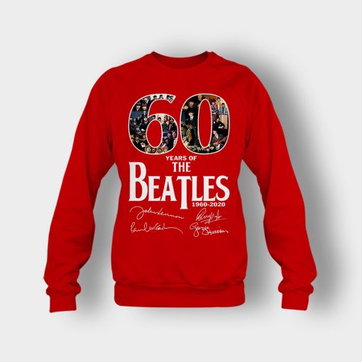 The-Beatles-60th-Anniversary-1960-2020-Signature-Crewneck-Sweatshirt-Red