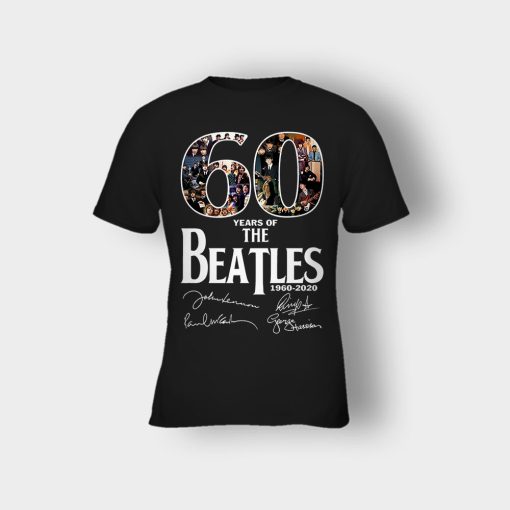 The-Beatles-60th-Anniversary-1960-2020-Signature-Kids-T-Shirt-Black