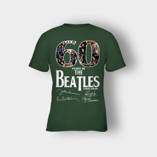 The-Beatles-60th-Anniversary-1960-2020-Signature-Kids-T-Shirt-Forest