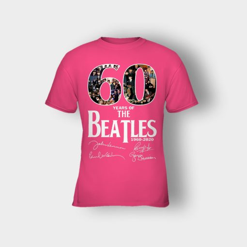 The-Beatles-60th-Anniversary-1960-2020-Signature-Kids-T-Shirt-Heliconia