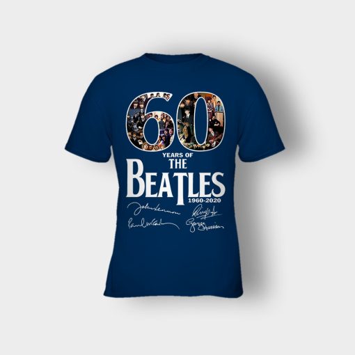 The-Beatles-60th-Anniversary-1960-2020-Signature-Kids-T-Shirt-Navy