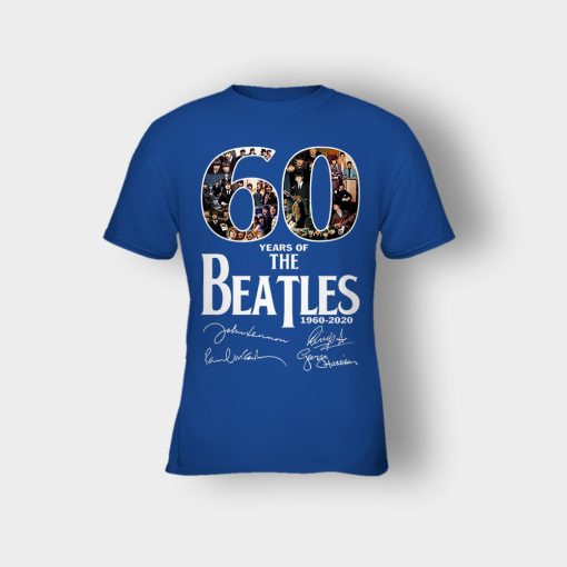 The-Beatles-60th-Anniversary-1960-2020-Signature-Kids-T-Shirt-Royal