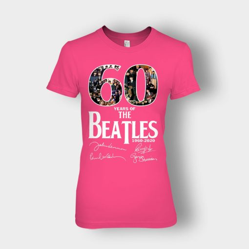 The-Beatles-60th-Anniversary-1960-2020-Signature-Ladies-T-Shirt-Heliconia