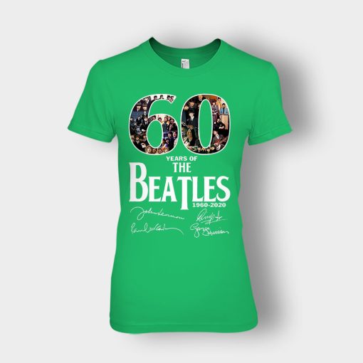 The-Beatles-60th-Anniversary-1960-2020-Signature-Ladies-T-Shirt-Irish-Green