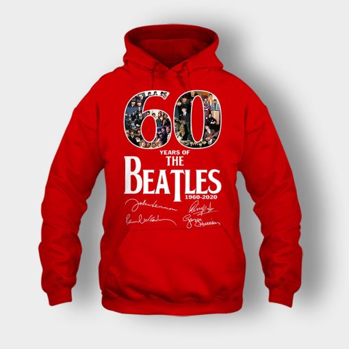 The-Beatles-60th-Anniversary-1960-2020-Signature-Unisex-Hoodie-Red
