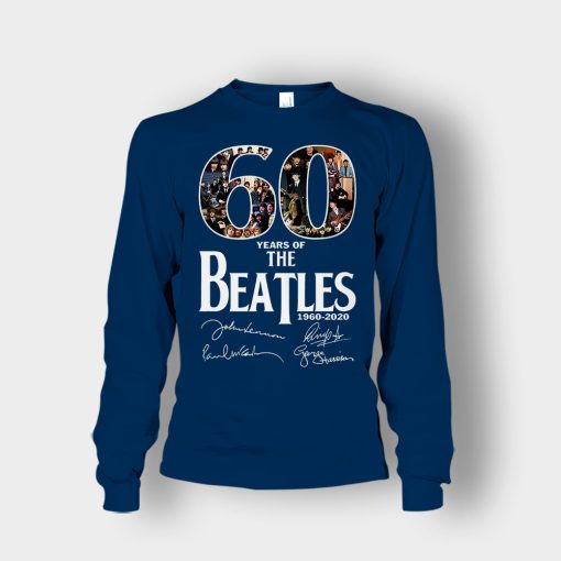 The-Beatles-60th-Anniversary-1960-2020-Signature-Unisex-Long-Sleeve-Navy