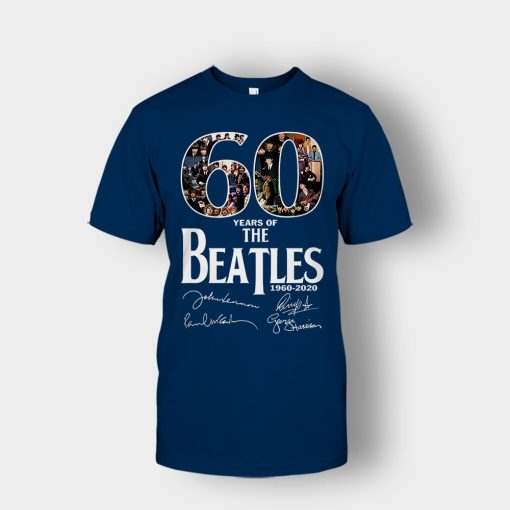 The-Beatles-60th-Anniversary-1960-2020-Signature-Unisex-T-Shirt-Navy