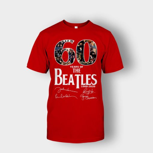 The-Beatles-60th-Anniversary-1960-2020-Signature-Unisex-T-Shirt-Red