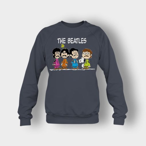 The-Beatles-And-Snoopy-Crewneck-Sweatshirt-Dark-Heather