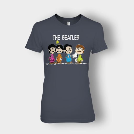The-Beatles-And-Snoopy-Ladies-T-Shirt-Dark-Heather