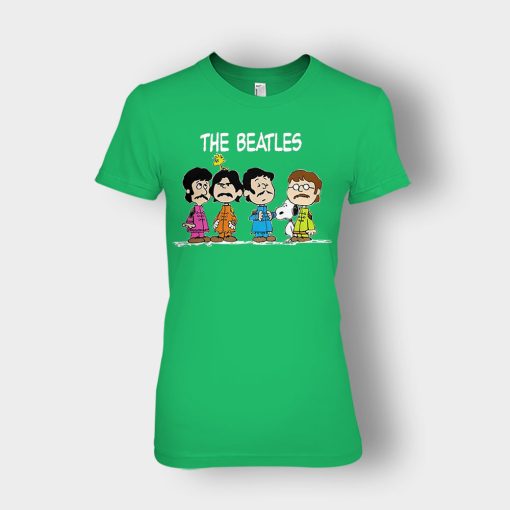 The-Beatles-And-Snoopy-Ladies-T-Shirt-Irish-Green