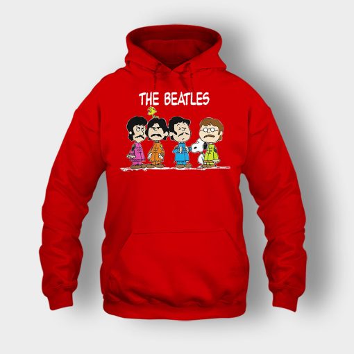 The-Beatles-And-Snoopy-Unisex-Hoodie-Red