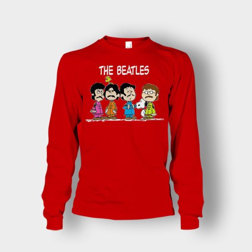 The-Beatles-And-Snoopy-Unisex-Long-Sleeve-Red