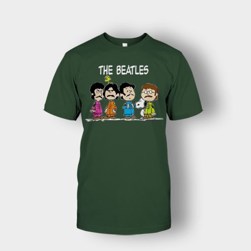 The-Beatles-And-Snoopy-Unisex-T-Shirt-Forest
