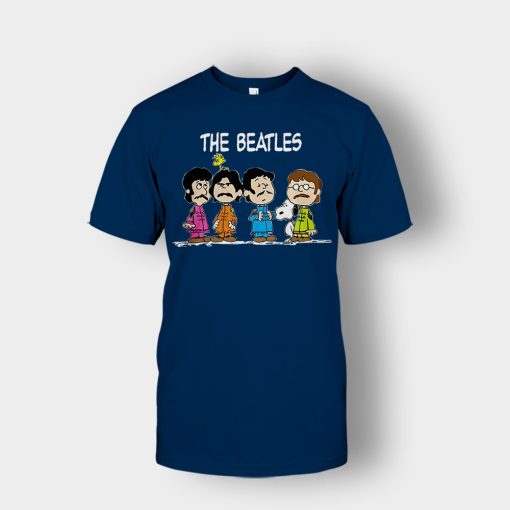 The-Beatles-And-Snoopy-Unisex-T-Shirt-Navy