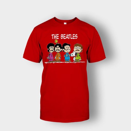 The-Beatles-And-Snoopy-Unisex-T-Shirt-Red