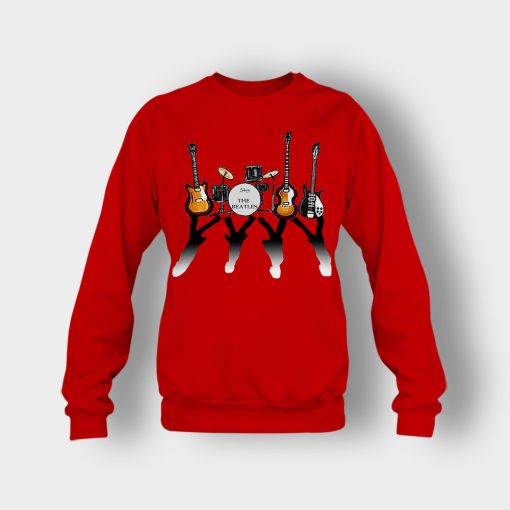The-Beatles-And-Their-Instruments-Crewneck-Sweatshirt-Red