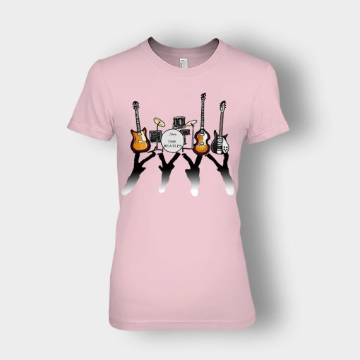 The-Beatles-And-Their-Instruments-Ladies-T-Shirt-Light-Pink