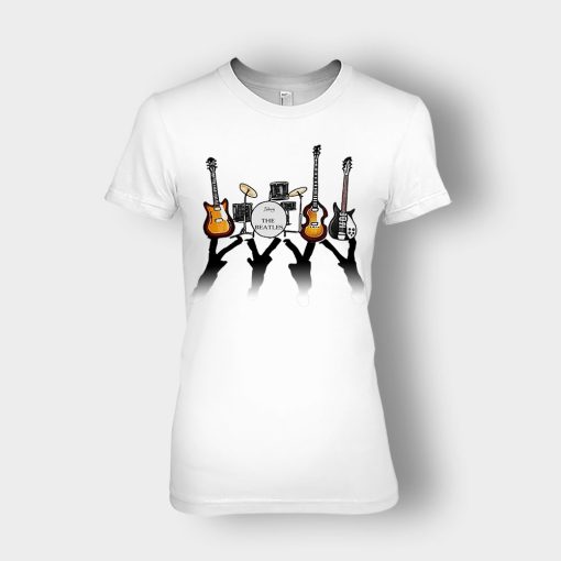 The-Beatles-And-Their-Instruments-Ladies-T-Shirt-White