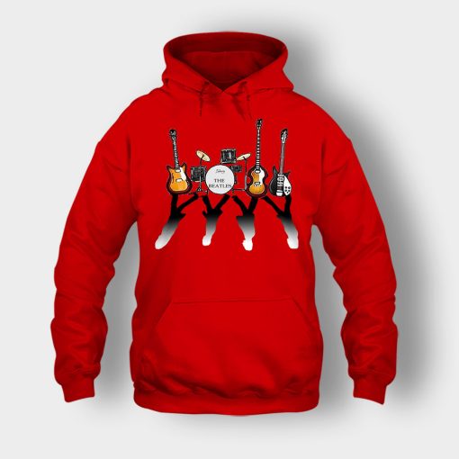 The-Beatles-And-Their-Instruments-Unisex-Hoodie-Red